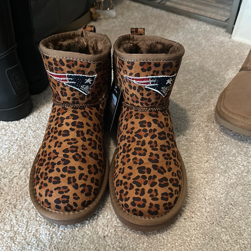 Cheetah print patriots boots